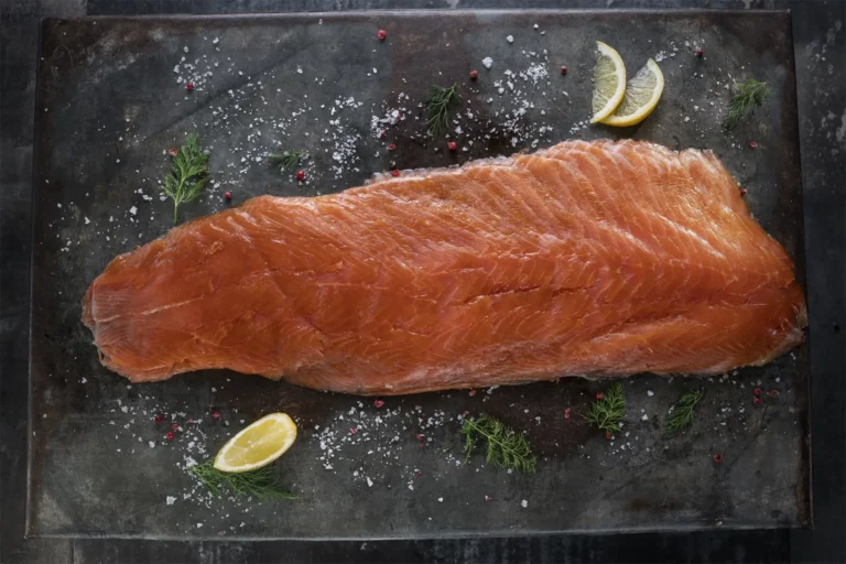 A whole side of Wrights of Howth oak-smoked salmon